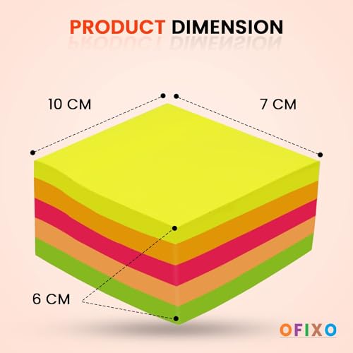 Image of OFIXO Sticky Notes, Sticky Notes Pad 3x3 Inch, Colored Sticky Notes | Sticky Notes Diary Bright Colors
