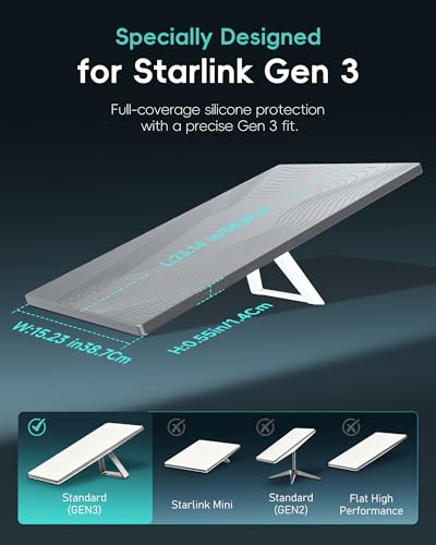 Image of Starlink Gen 3 Protective Cover, Silicone Protector Case with Flow-Line & Heat-Dissipating Hex Design, Waterproof Impact-Resistant Accessories for RV Roof Boat Outdoor Use