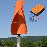 ZHOZHUT 2000W-2500W Wind Turbine Power Generator Kit 12V / 24V / 48V Vertical Wind Power Turbine Generator Kit with MPPT Controller, 3-Phase Permanent Magnet Maglev Generator, for Outdoor,2000w,48V