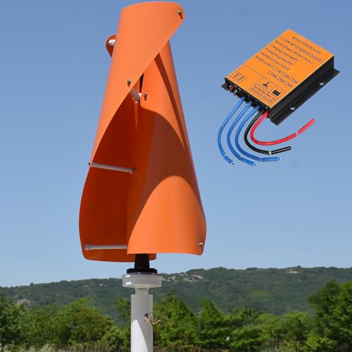 ZHOZHUT 2000W-2500W Wind Turbine Power Generator Kit 12V / 24V / 48V Vertical Wind Power Turbine Generator Kit with MPPT Controller, 3-Phase Permanent Magnet Maglev Generator, for Outdoor,2000w,48V