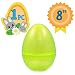 Totem World Jumbo Fillable Plastic Easter Egg Hunt Party Supply - 8-Inch Transparent Yellow Glitter Color Plastic Egg