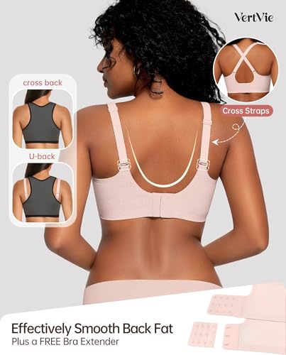 Image of Vertvie Jelly Bras for Women No Underwire Wireless Push Up Bra Full Coverage Bralettes Seamless Comfort Everyday Sports Bra