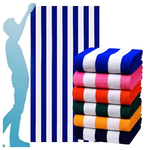 Oversized Stripe Beach Towels - 6 Pack