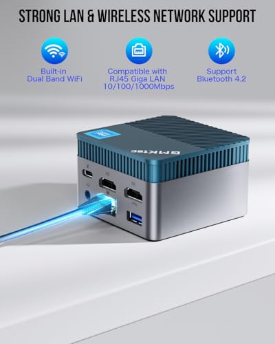 GMKtec Mini PC N97 G5 Micro Desktop Computer, 12th Gen Intel Alder Lake N97 (up to 3.60GHz) 12GB DDR5 256GB SSD, USB3.2 * 3/HDMI*2 for Business, School, Office, Micro CP - Image 4