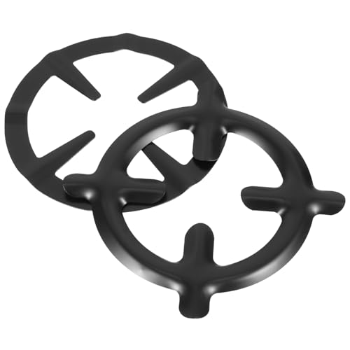 Amosfun Support De Cafetière à Gaz Et Grille De Cuisson Antidérapante En Métal Noir, Accessoire Pour Cuisinière à Gaz, Usage Domestique Et Professionnel, Lot De 2 Pièces (a b