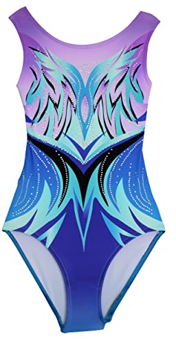 United All Around Gymnastics Leotards for Girls, Multi Colored Elegant Abstract 5-6Y CM #889