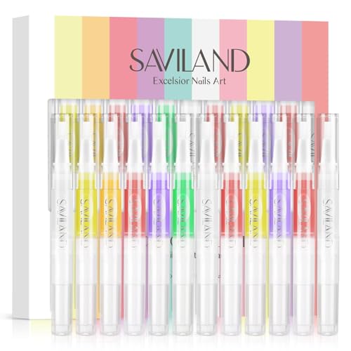 SAVILAND Natural Cuticle Oil Pen: 12PCS Revitalizing Cuticle Oil for
