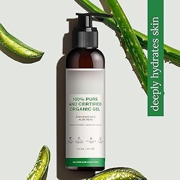 Juicy Chemistry Organic Aloe Vera Gel, 110 ml Multipurpose Gel | Fresh and Soothing | Free from Parabens, Sulphates, Mineral Oils | For Men & Women