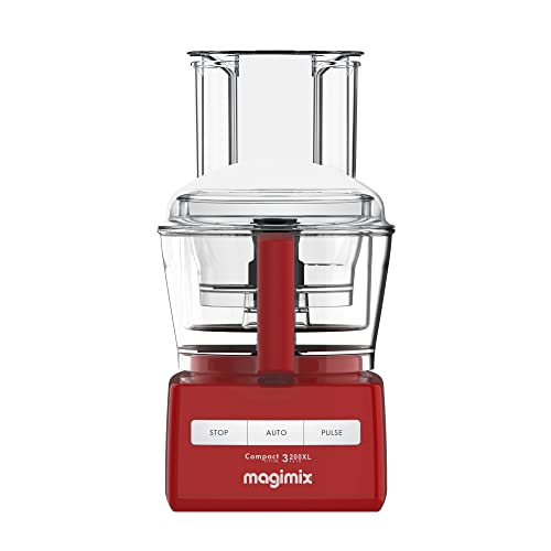 Magimix 3200XL Food Processor - Multifunctional 6 in 1 Food Preparation, 2.6L BPA-Free Bowl, Professional Quality Ultra-Sharp Blades, Quiet Energy Efficient 650W Motor With 30 Year Guarantee - Red