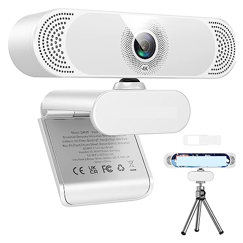 HDADD Webcam, Cámara Web 4K for PC Cámara Web con micrófono con cancelación de Ruido/Cubierta de privacidad/Trípode Cámara Web USB for computadora Oficina