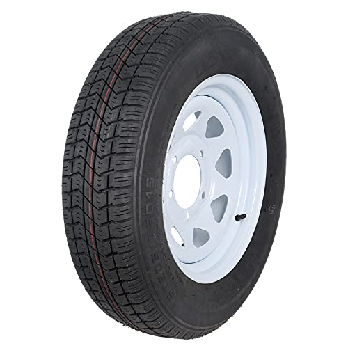 St205/75D15 Trailer Tire With 15" Rims, 205 75D15, 5 Lug On 4.5", 6Pr, Load Range C, Set Of 2 #TOP3