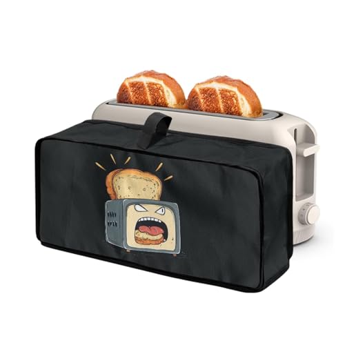 Jrysaedy Bread Machine Print Slim Toaster Cover Foldable Toaster Coevr 2 Slice Machine-Washable Protector Compatible with 2 Slice Long Slot Toasters