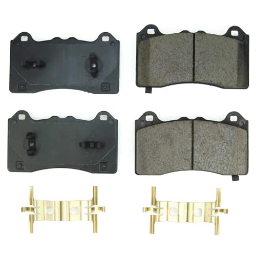 Image of PowerStop Front Brake Pads for Ford Mustang Mach-E 2021-24 - Z17 Ceramic Brake Pads with Installation Hardware, 17-2390