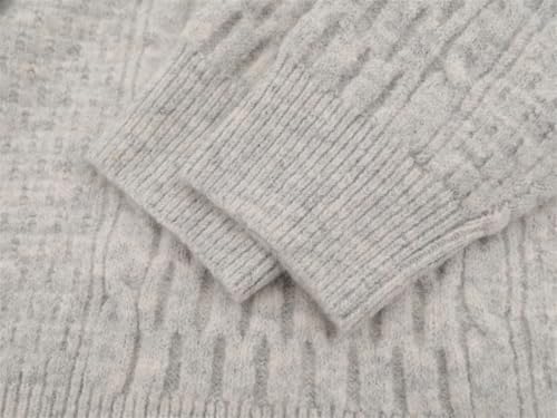 Men’S Retro Knitted Pullover Sweater Simple Loose Crew Neck Long Sleeve Casual Autumn Winter Solid Color Top 5