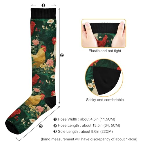 Image of Pigsaly Womens Compression Socks Yellow Stars Funny Brown Capybara Knee High Socks Athletic Tube Sock Outdoor Sport Socks
