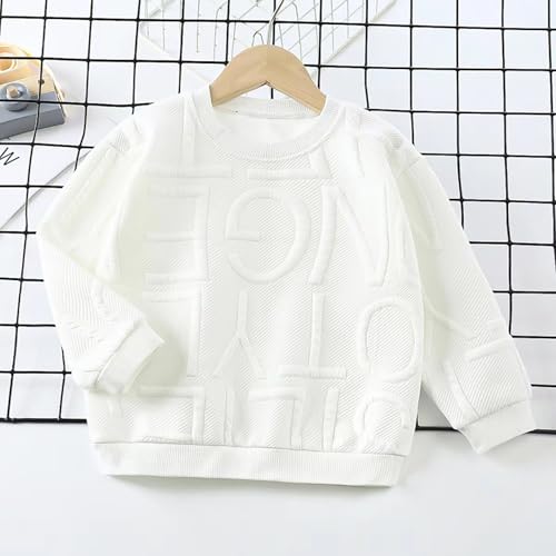 Toddler Girls Boys Crewneck Sweatshirt Teens 3D Letter Embroidery Pullover Sweatshirt Long Sleeves Comfort Fall Clothes4