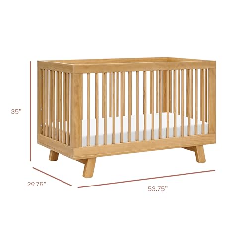 Image of Babyletto Hudson 3-in-1 Convertible Baby Crib, Honey | Baby Crib Converts to Toddler Bed & Daybed - GREENGUARD Gold Certified, Easy to Assemble - Includes Toddler Conversion Kit
