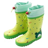 Toddler Wellies, Plain Kids Wellies Dinosaur Print rain Boots Kids Waterproofs Reinforced Toe and Heel for Durability for Boys Junior Sizes