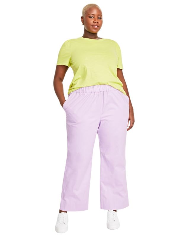 Women's Trendy Plus Size Pull-On Chino Pants (Calla Lilac, 2X)