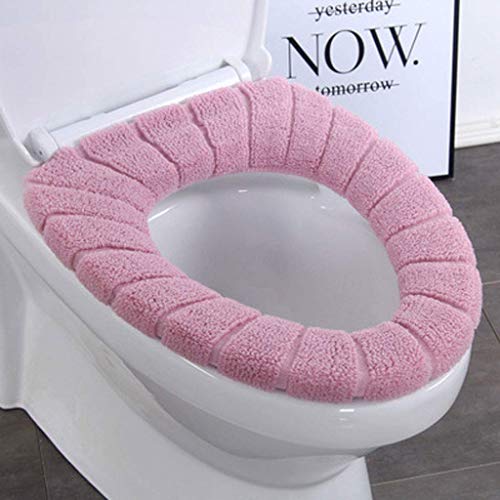 YLKCU Skandinavischer Toilettensitz, gestrickter O-Ring-Toilettenbezug, verdicktes Toilettensitzkissen (2 Stück)