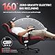 EMIAH Elektrischer Massage Gaming Stuhl mit Fußstütze Ergonomische Chefsessel Bürostuhl mit Lordosenstütze Racing Style High Back Computerstuhl 8D Verstellbare Kopfstütze und Armlehne (Rot)