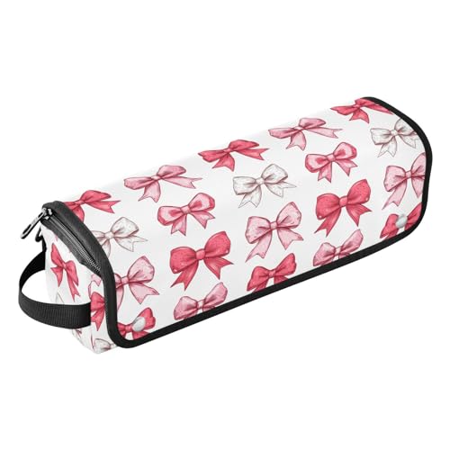 Bolsa de viaje para herramientas de cabello Red Bow Knots Marble, resistente al calor, para planchas, rizadores, cepillos y accesorios de cuidado capilar, organizador portátil miniatura 1