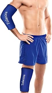 Tolaccea Hot & Cold Therapy Flexible Ice Packs Cold Therapy Compression Sleeve Reusable Gel Pack for Injury Cold Wrap for Knee Calf Elbow