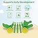 PlanToys® Dancing Alligator Pull Toy for Toddlers | Eco-Friendly Wood Toy with Click-Clack Sound | Walking Toy for Babies