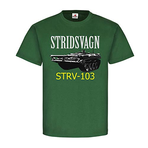 T-shirt Stridsvagn Strv 103 armée suédois vert large pour collectionneur