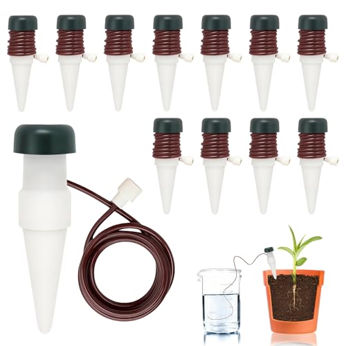 FANGCCC 12 Stück Automatisches Bewässerungssystem für Pflanzen, Selbstbewässerung Tonkegel für Topfpflanzen Balkon & Zimmerpflanzen Urlaubsbewässerung Indoor Outdoor (Weiß-12PCS)