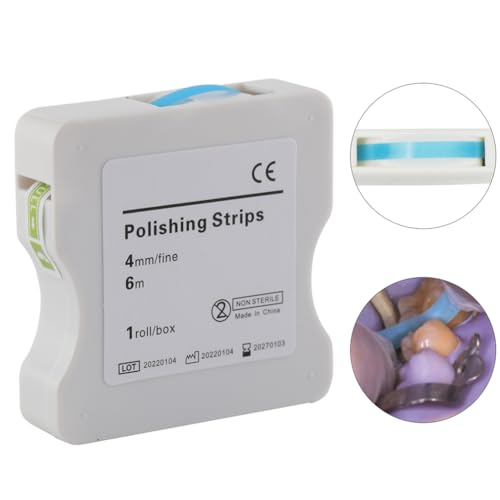 Image of Dental Polishing Strips Teeth Abrasive Finishing Strip Sanding Grinding Deep Teeth Cleaning, 4mm x 6M (Blue)
