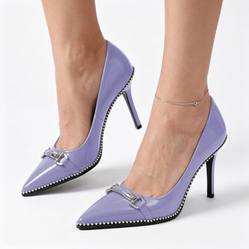 Image of Women's High Heel Pumps Stiletto Heel Pumps for Women Pointed Toe Heels Elegant Classic 3.5 Inch Beaded Pumps