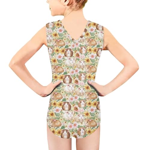Image of Xpyiqun Swimsuits for Girls 3-14 V Neck Sleeveless Bathing Suit Summer Sport One Piece Swimwear Beach Swimming