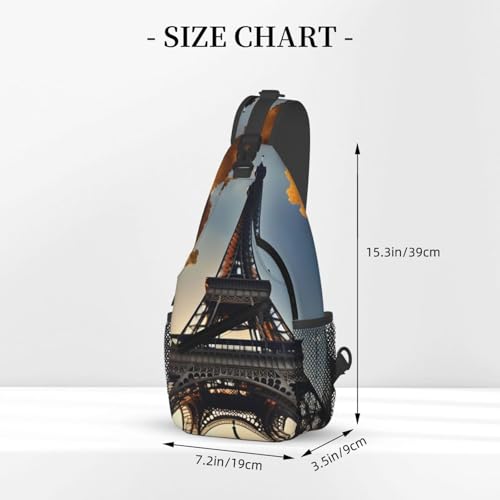 Mochila cruzada con diseño Torre Eiffel para adultos miniatura 3