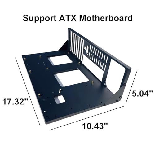 Image of Open Air Frame Computer Case, ATX PC Test Bench Chassis Case Rack, DIY Gaming Computer Case Chassis, ATX Power Supply Unit, SPCC Material Thickened Motherboard Widely Body Heat Dissipation Design