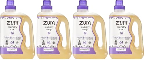 Image of Indigo Wild Zum Clean Laundry Soap - Plant-Based Liquid Laundry Soap - Contains Baking Soda, Essential Oils & Saponified Coconut Oil - Lavender Scent - 64 fl oz (4 Pack)