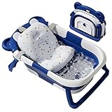 ZOOBLY ベビーバス 折りたたみ クッションセット 湯温計付き 収納便利 赤ちゃん お風呂 沐浴 バスチェア バスタブ コンパクト