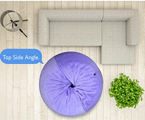 Image of New Purple Designer Furry, Bean Bags with Beans Filled, Chair. Premium and Luxurious Fur Bean Bag with thermocol Balls XXXL (Purple)