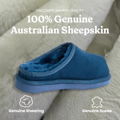 Image of Fireside by Dearfoams Women's Greta Genuine Shearling Clog Slippers, 100% Natural Suede Clogs for Outdoor & Indoor