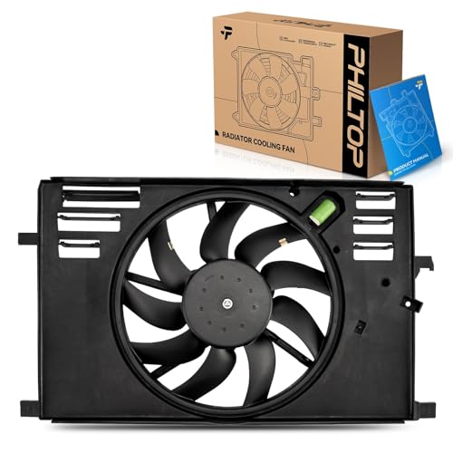 PHILTOP 621577 Radiator Cooling Fan Assembly, Compatible with 2015-2016 Renegade, 2017-2018 Renegade Trailhawk, 2015-2018 ProMaster City, 500X 2.4L, Replace # 621577, 68247205AA, 68360299AA by PHILTOP - Used condition - US$78.97