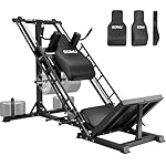 Leg Press Hack Squat Machine with Back Support Cushion, 3 in 1 Adjustable Leg Press Machine with Quad Track Roller System, Hack Squat Machine