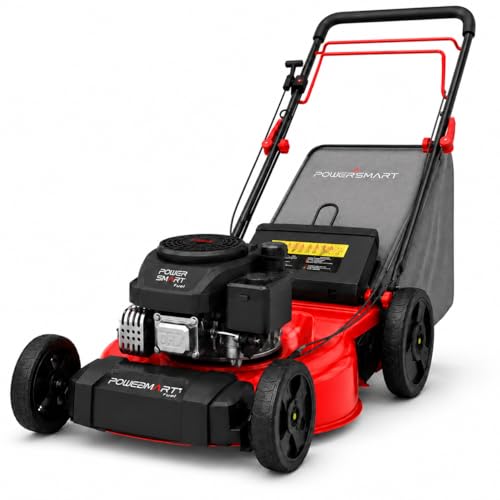 PowerSmart 21' Gas Self-Propelled Lawn Mower for Hills & Medium Yards | 170cc OHV | 3-in-1 Mulching/Bagging/Discharge | 6-Position Height | Alloy Steel Deck | Easy Start | Rear-Wheel Drive