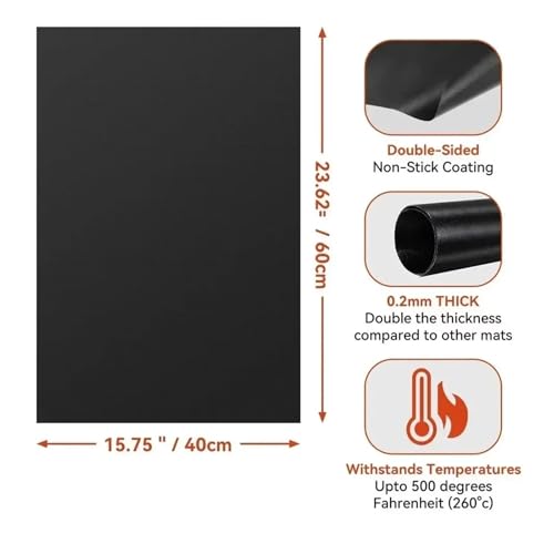 Genérico Alfombrilla Protectora Antiadherente for Horno, Apta for hornos eléctricos y de Gas, Alfombrilla for Parrilla Reutilizable Resistente al Calor(58x41cm) - imagen 2