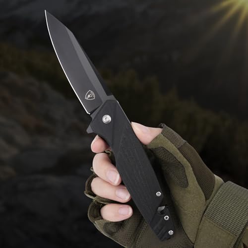Image of AUBEY Pocket Knife, 8Cr14Mov Steel Blade 3.54 inch, Multitool Folding Knife HYG | Glass Breaker, Seat Belt Cutter, G10 Handle, Gift for EDC, Outdoor, Survival, Camping, Hiking, Outdoor Use & Road Trips