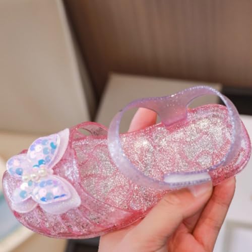IWIHMIV Kids Closed Toe Sandals Girls Platform Sandals Toddler Lightweight Dress Flat Non Slip Jellies Shoes with Bow2