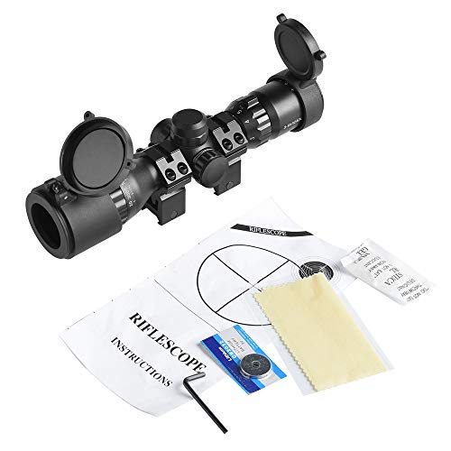 Minidiva Tactical 3-9x32 AOL Rifle Scope Red/Green Illuminated Mil-dot Reticle Flip Up Scope Covers Quad Lock Detachable Rings - Image 6