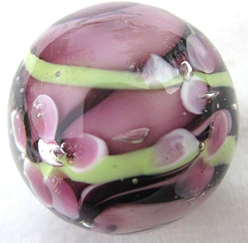 Miniatura 3 de 0.866 in (78") Protea Mármol de vidrio hecho a mano con soporte de flores púrpuraverde remolino