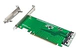 Micro SATA Cables|PCIe Gen3 16-Lane to Slimline SAS (SFF-8654) 8i Adapter - Quad NVMe SSD Support with Bifurcation & Extension Capabilities