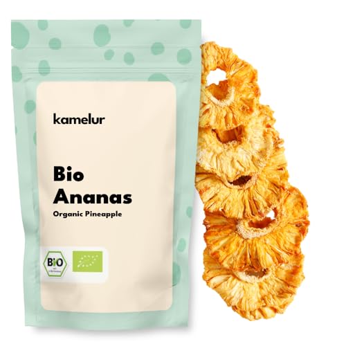Kamelur 1kg getrocknete BIO Ananas-Ringe - sonnengereifte Ananas, schonend getrocknet, ungeschwefelt und ohne Zuckerzusatz