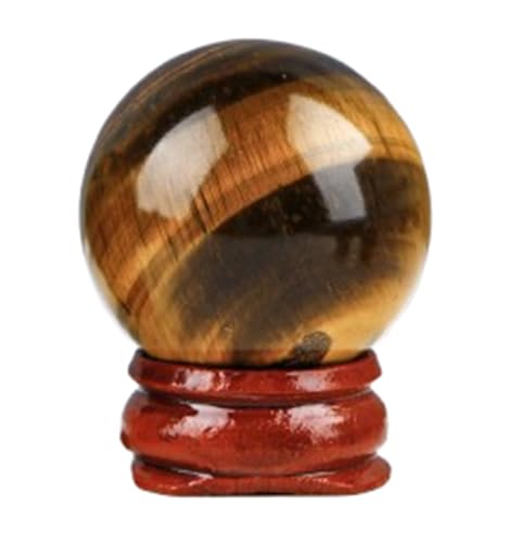 Pierre Œil de Tigre en boule de 10cm avec socle pour décoration et feng shui